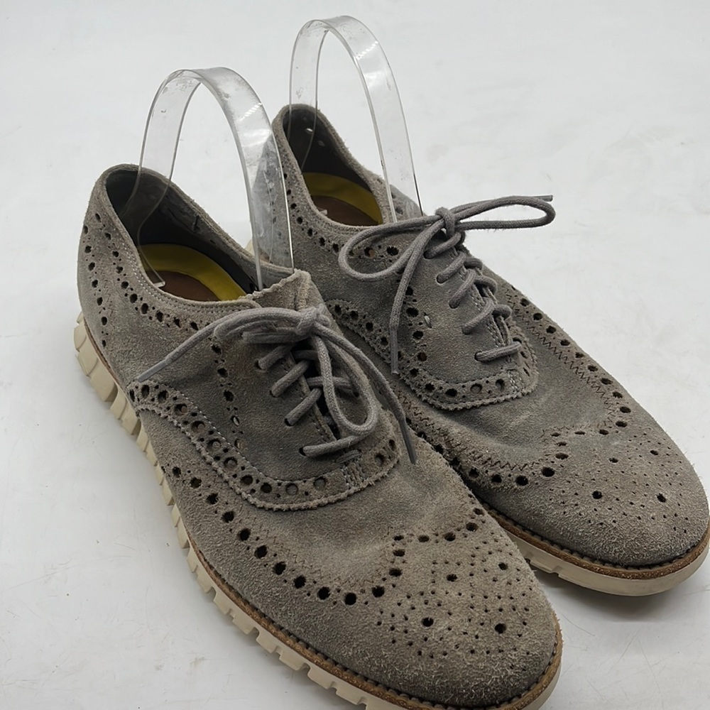 Cole Haan Zerogrand Gray Suede Lace up Oxford Sz 9. CH1974